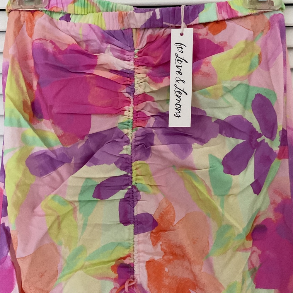 For Love And Lemons Pia Floral Midi Skirt Medium NWT - Picture 5 of 6